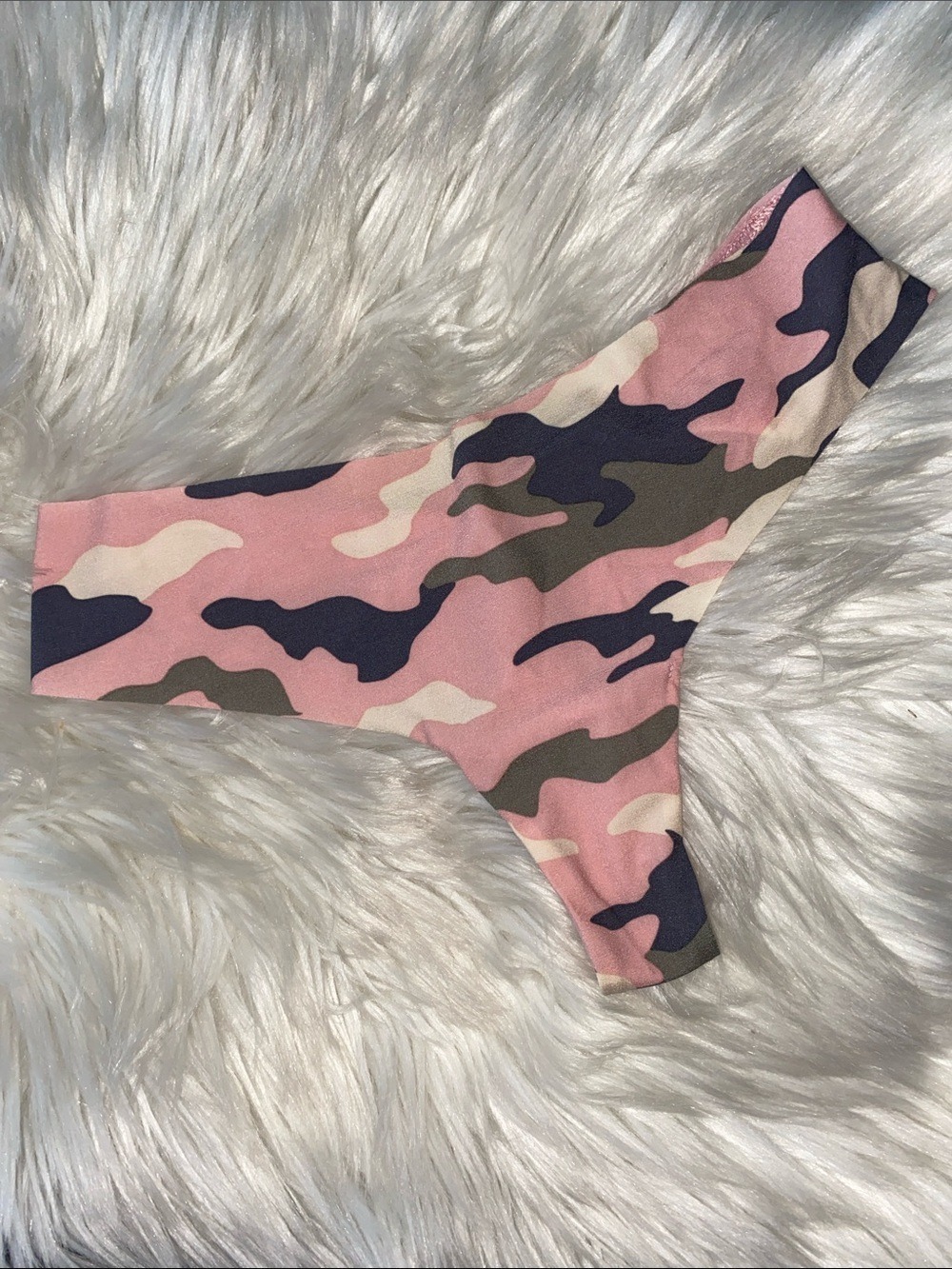 Pink Victoria’s Secret pink Camo Thong Bikini Bottom
